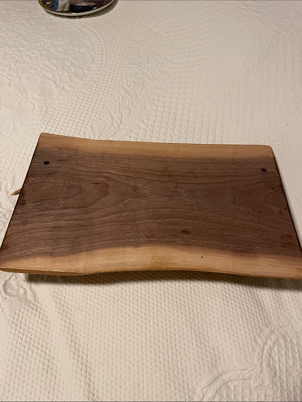 Rustic Walnut Serving Tray with Antler Handles - Brown - Picture 2 of 3